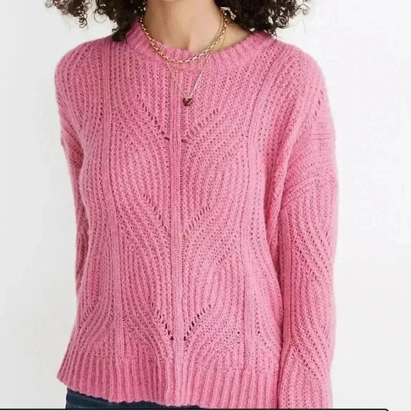 Madewell Alpaca Blend Charley Cozy Pullover Pointelle Knit Sweater - Picture 2 of 7